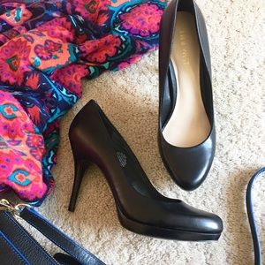 Black Leather Pumps